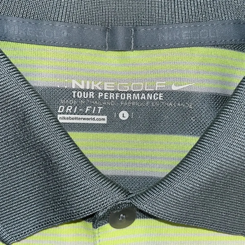 Nike Tour Performance Neon/Gray 12 Oaks Raleigh NC area Golf Course shirt L